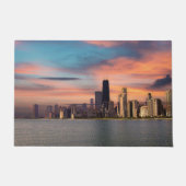 Tiefer Sonnenuntergang über Chicago Fußmatte (Vorderseite)