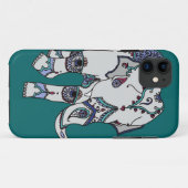Tiefer Türkis verschönerter Elefant-Telefon-Kasten Case-Mate iPhone Hülle (Rückseite (Horizontal))