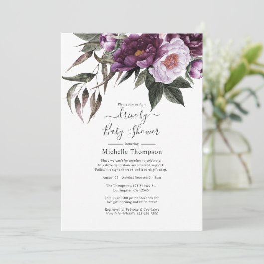 Tiefer Velvet mit Blumenantrieb durch Bridal oder  Einladung (Stehend Vorderseite)