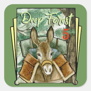 Tiefer Wald 5 Quadratischer Aufkleber