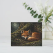 Tiefer Waldschlaf | Red Fox Art | Postkarte (Stehend Vorderseite)