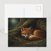 Tiefer Waldschlaf | Red Fox Art | Postkarte (Vorne/Hinten)