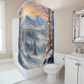 Tiefer Winter in den Bergen Duschvorhang (Beispiel)