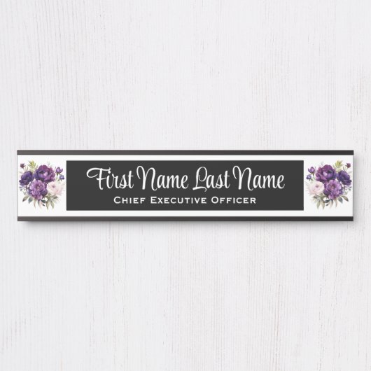 Tiefere Lila Blumenbügelschilder Türschild (Vorderseite )