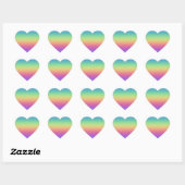 Tiefere Rainbow Gradient Heart Stickers (Blatt)