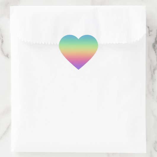Tiefere Rainbow Gradient Heart Stickers (Tasche)