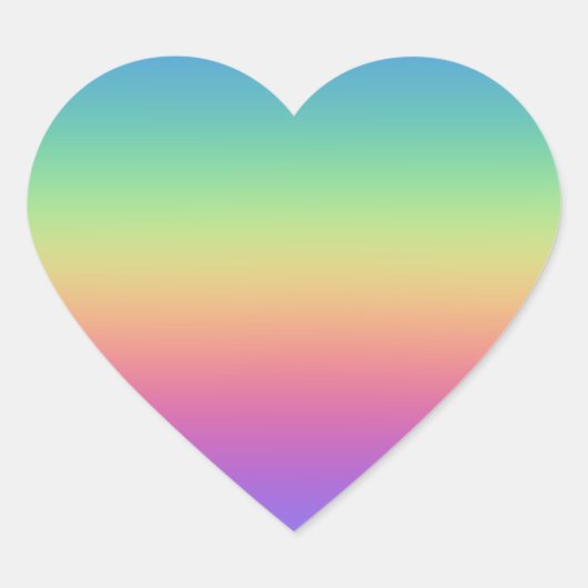 Tiefere Rainbow Gradient Heart Stickers (Vorderseite)