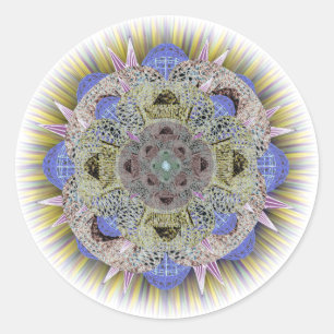 Tieferer Kunst-Mandala-Aufkleber Runder Aufkleber