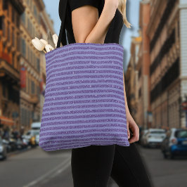 Tiefes Amethyst-Glitter-Streifenmuster horizontal  Tasche