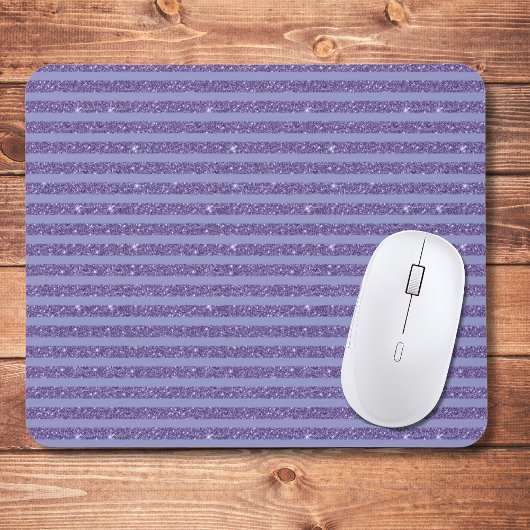 Tiefes Amethyst Glitter Style Horizontale Streifen Mousepad