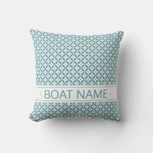 Tiefes Aqua Small Geometric Shippo Muster. nautisc Kissen