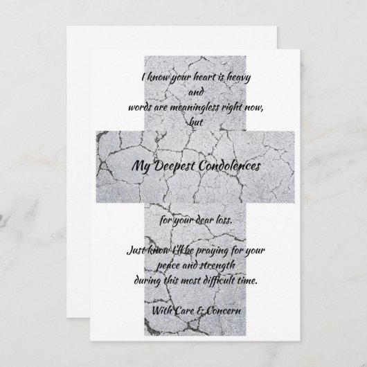 tiefes Beileid flatter Grußkarte (Vorne/Hinten)