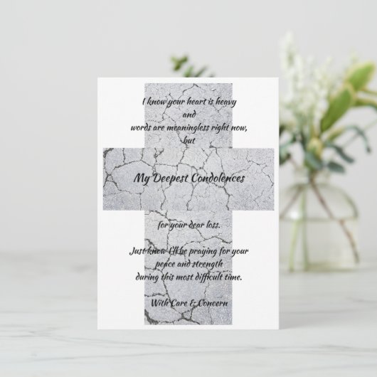 tiefes Beileid flatter Grußkarte (Stehend Vorderseite)