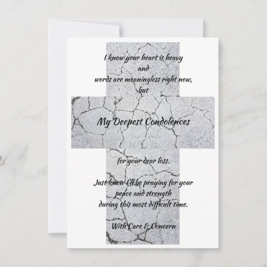tiefes Beileid flatter Grußkarte (Vorderseite)