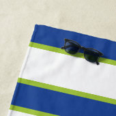 Tiefes blauer Streifen-personalisiertes Strandtuch (Beispiel)