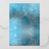 Tiefes blaues Meer Hochzeit Real Foil Folieneinladung (Rückseite)