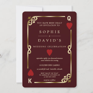 Tiefes Burgund Casino Las Vegas Poker Hochzeit Einladung