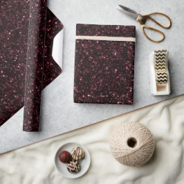 Tiefes Burgunder-Wein Schwarz Glitter-Muster Geschenkpapier