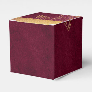 Tiefes Burgundrot und Gold Geschenkschachtel