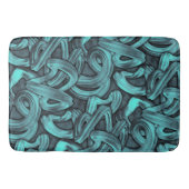 tiefes Denken - Schwarz und aquamarin: Badematte (Vorderseite)