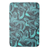 tiefes Denken - Schwarz und aquamarin: Badematte (Vorderseite Vertikal)