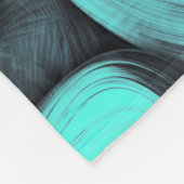 tiefes Denken - Schwarz und aquamarin: Fleecedecke (Ecke)