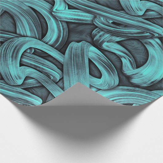 tiefes Denken - Schwarz und aquamarin: Geschenkpapier (Ecke)