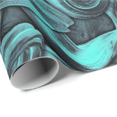 tiefes Denken - Schwarz und aquamarin: Geschenkpapier (Rolleneckpunkt)