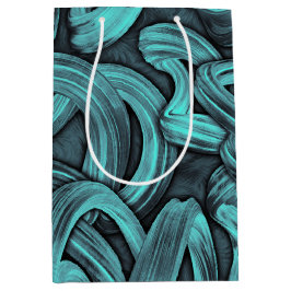 tiefes Denken - Schwarz und aquamarin: Mittlere Geschenktüte