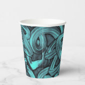 tiefes Denken - Schwarz und aquamarin: Pappbecher (Rechts)