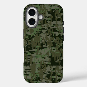 Tiefes Digitaltarnmuster Wald Camouflage Muster iPhone 16 Hülle