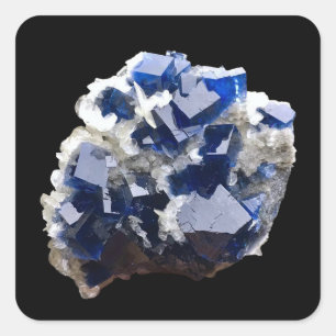 Tiefes Fluorit Kristall Flakes Calcit Edelstein Ku Quadratischer Aufkleber