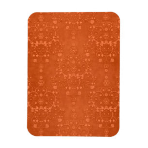 Tiefes Gebranntes Orange Fancy Damastmuster Magnet