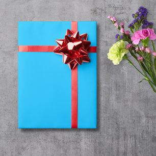Tiefes Himmelblau einfarbig Klassisch Elegant Geschenkpapier