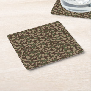 Tiefes Holzcamouflage Rechteckiger Pappuntersetzer