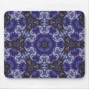 Tiefes Indigo-Wirbel-Mandala mit fließenden Muster Mousepad