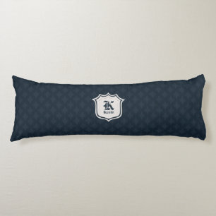 Tiefes klassisches Marine-Gewohnheits-Monogramm Seitenschläferkissen