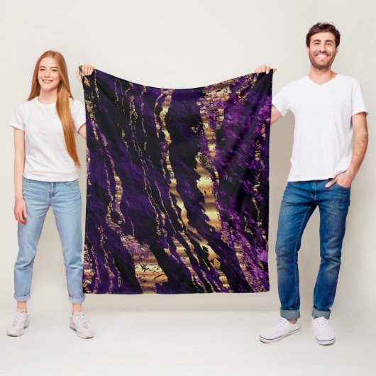 Tiefes Lila Marmordesign Fleecedecke (Beispiel)