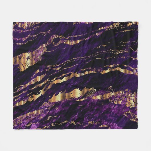 Tiefes Lila Marmordesign Fleecedecke (Vorderseite (Horizontal))