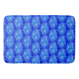 Tiefes Ozeanblau Geometrisch Badematte