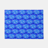 Tiefes Ozeanblau Geometrisch Fußmatte (Vorderseite)