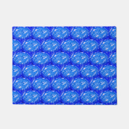 Tiefes Ozeanblau Geometrisch Fußmatte