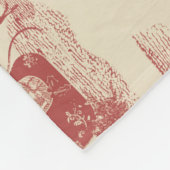 Tiefes Rot und Creme Weihnachten Winter Wunderland Fleecedecke (Ecke)