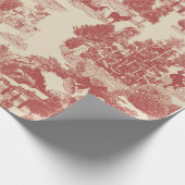 Tiefes Rot und Creme Weihnachten Winter Wunderland Geschenkpapier (Ecke)