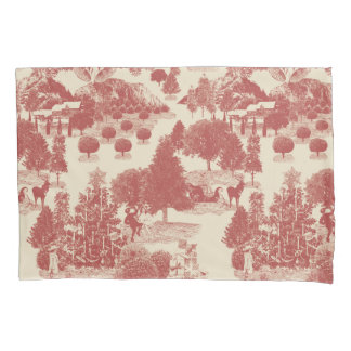 Tiefes Rot und Creme Weihnachten Winter Wunderland Kissenbezug