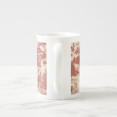 Tiefes Rot und Creme Weihnachten Winter Wunderland Porzellantasse (Rückseite)