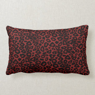 Tiefes rotes Leopard-Design Lendenkissen