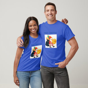 Tiefes Royal Frohe Weihnachten Gedruckter Wunsch M T-Shirt