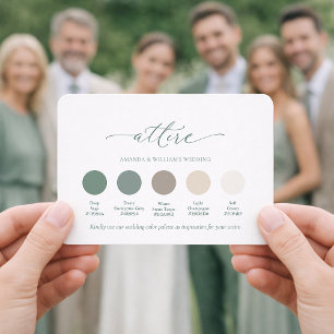 Tiefes Salbei-Hochzeitskleidungs-Farbpalette Einladung