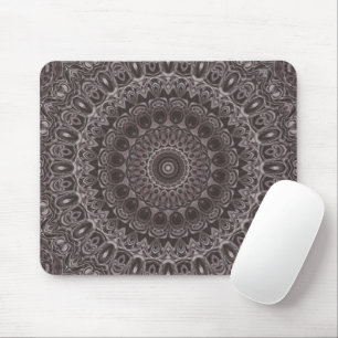 Tiefes Samt-Wasserfarben-Mandala in Brauntönen Mousepad